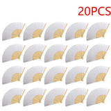 1-50PCS Paper Bamboo Folding Hand Fan Wedding Personalized Fans Party Decor Art Craft DIY Folding Fan for Wedding Party Decor