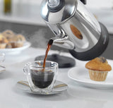 Electric Percolator 1.8L 12Cup Italian Coffee Maker Stainless Steel Quick Heating Reusable Filter Basket Fast Brew Home Office