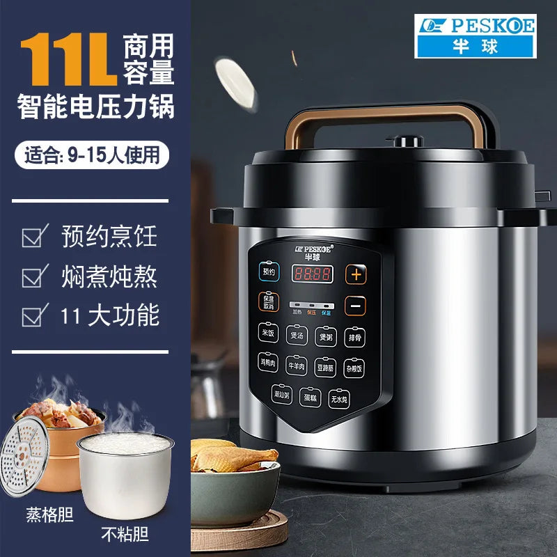 ‌13L Commercial Heavy Duty Pressure Cooker,Restaurant Grade Electric Steamer,Breakfast Buffet Auto Keep Warm Function