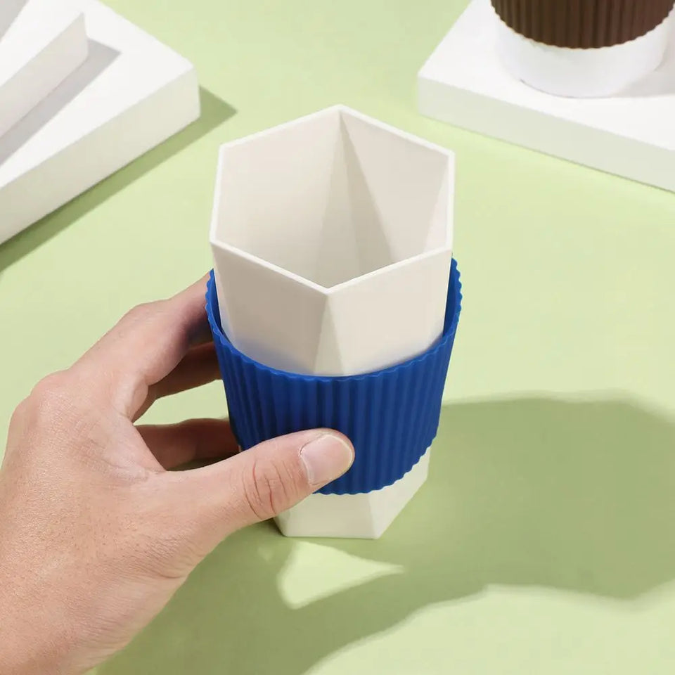 Silicone Cup Sleeve Heat Insulation Bottle Sleeves Non-slip Mug Sleeve Glass Bottle Cover For Mugs Ceramic Coffee Cups Wraps