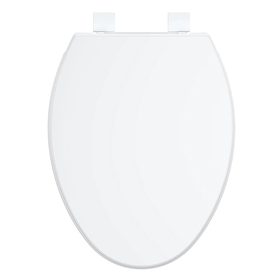 17"/19" Elongated Round White Toilet Seat, Slow Soft Close Magnets Down Lock Quick Release, Quick Top Mount Toilet Seat