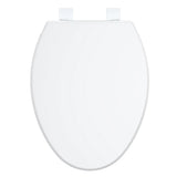 17"/19" Elongated Round White Toilet Seat, Slow Soft Close Magnets Down Lock Quick Release, Quick Top Mount Toilet Seat