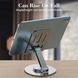 720 Rotate Aluminum Alloy Tablet Holders for iPad Adjustable Folding Lazy Desktop Live Desk Holder Mobile Phone Stand Mount