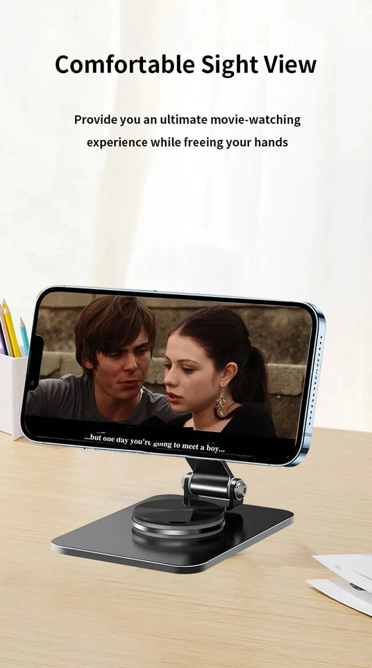 Folding Phone Holder Desktop Magnetic Phone Stand 360° Rotation Desktop Cell Phone Stand For iPhone 16 15 14 13 12 Pro Max Mount