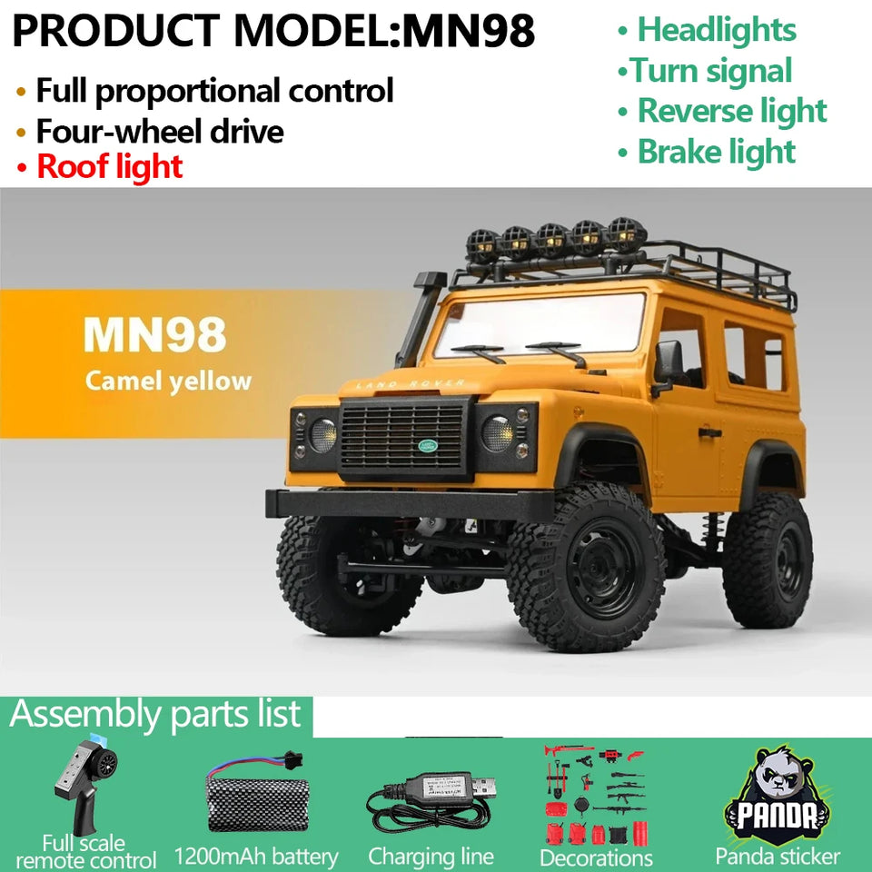 1/12 4WD Off-Road RC Car MN98 MN99S 2.4G Remote Control SUV Electric Climbing Car Toy for Kids Official Licensed Model Guard 90