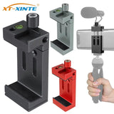 Aluminum Alloy Mobile Phone Holder Clip for Smartphone with Spirit Level Cold Shoe Mount 1/4 3/8 Hole Tripod Head Clamp Bracket