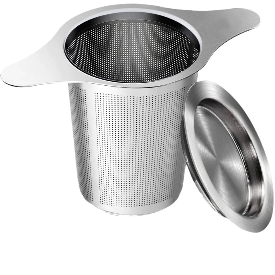 Tea Infuser Basket with Dual Handle Fine Mesh Stainless Steel Cup Loose Leaf Tea Funnel Strainer Tearoom Supplies
