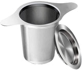 Tea Infuser Basket with Dual Handle Fine Mesh Stainless Steel Cup Loose Leaf Tea Funnel Strainer Tearoom Supplies