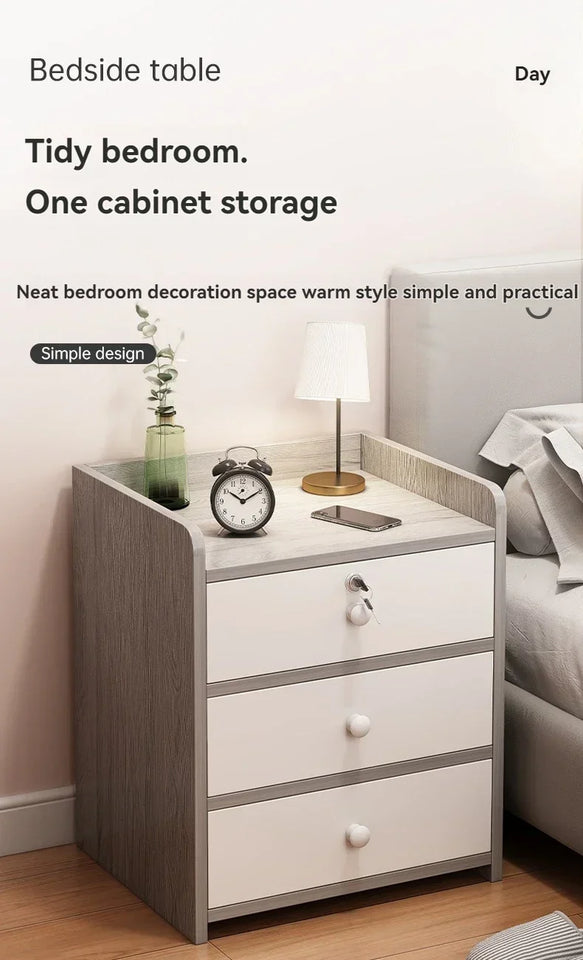 Firm Household Goods Bedside Table Modern Minimalist Bedroom Small Storage Rack Mini Storage Cabinet Bedside Storage Cabinet