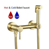 ULA Brass Bidet Faucet Black Toilet Faucet Handheld Toilet Bidet Sprayer Set Hygienic Shower Hot Cold Water Mixer Shower Head