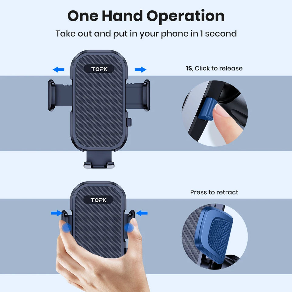 TOPK Car Phone Holder Air Vent Mount Universal Auto Gravity Mount Cell Phone Stand For All Smartphones