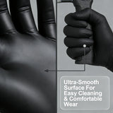 100pcs Disposable Black Nitrile Gloves Powder-Free Latex-Free Tear Resistant for Food Handling Kitchen Cooking Cleaning