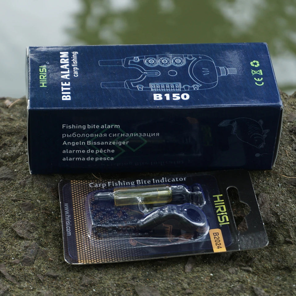 Hirisi Carp Fishing Bite Alarms Set with Swingers, LED Bite Indicator, Waterproof Fishing Alarm for Coarse Fishing
