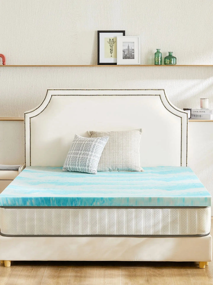 JHK 2-4 Inch Memory Foam Soft Mattress Topper Thick Gel Cooling Mattress Soft and Breathable Bed Topper Bedroom Furniture