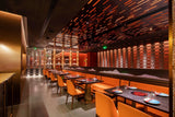Custom Restaurant Interior Decoration Design Modern Restaurant Dining Table Set Commercial Metal Frame Bar Counter