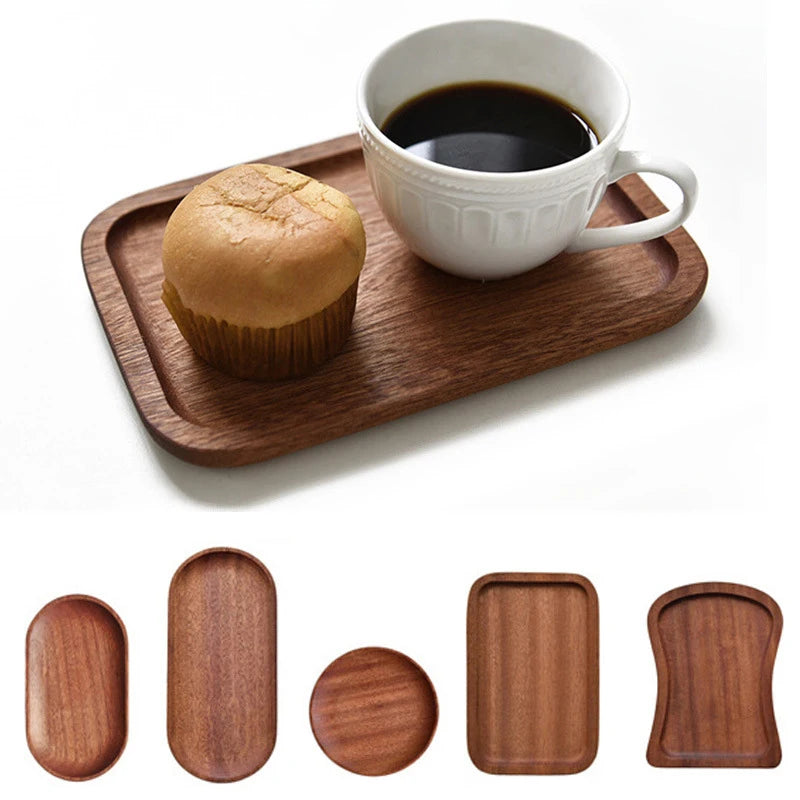 Wooden Tray Whole Piece Walnut No Splicing Wooden Serving Board Natural Cut Wooden Serving Trays Coffee Tea Trays New Tableware