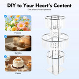 5 Tiers Gold/Silver Wedding Centerpieces Flower Stand Vase Centerpiece Acrylic Flower Stand with Hanging Acrylic