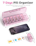 Pill Organizer, Pill Box 7 Day Am & Pm Pill Organizer 7 Days,Weekly Pill Case 2 Times a Day,Medicine Organizer for Travel