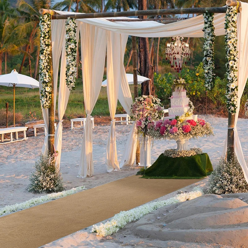 Natural Burlap Table Runner Farmhouse Jute Fabric Kitchen Coffee Tablecloths for Wedding Aisle Carpet Garden Outdoor Decorations