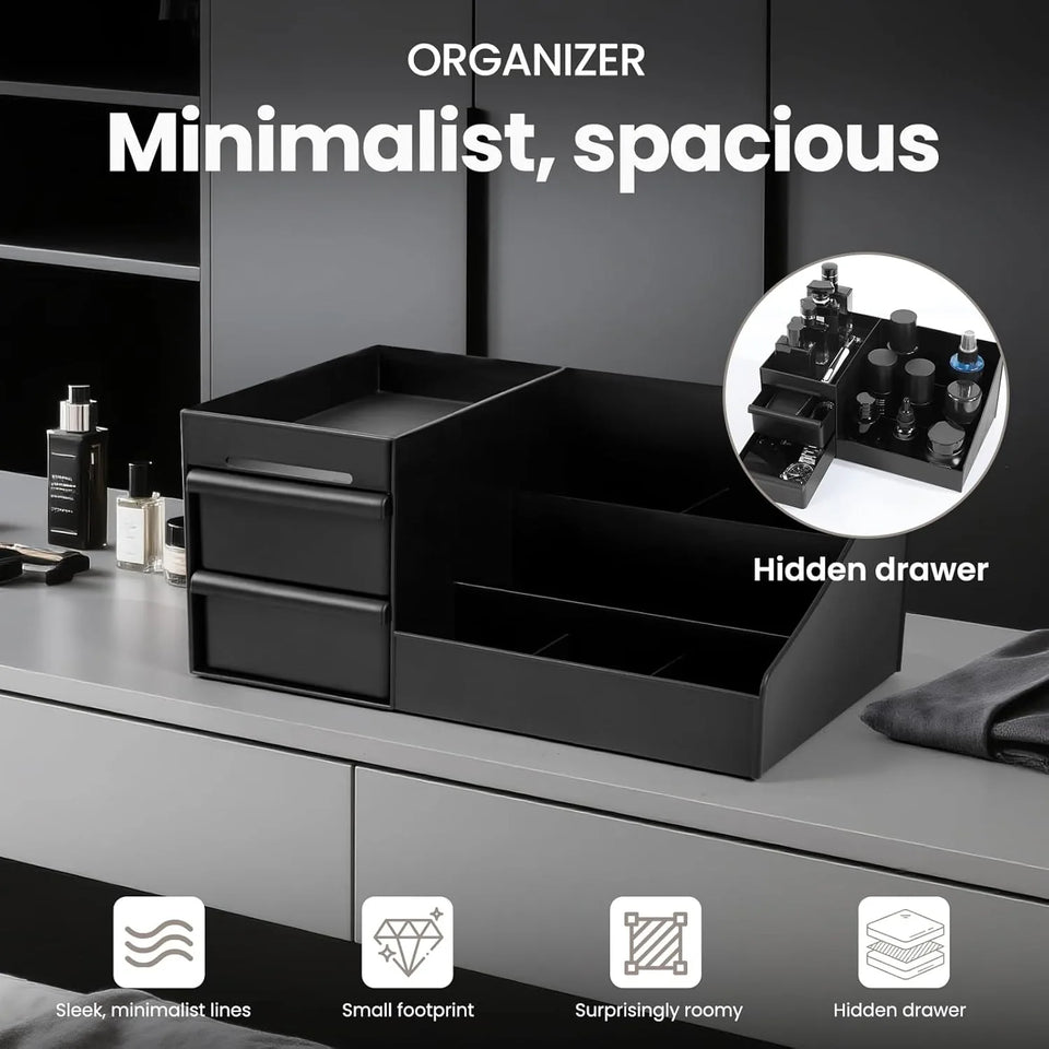 Cologne Organizer For Men, Cologne Holder For Dresser, Perfume Stand, Bathroom Countertop Organizer With Drawers Counter Storage