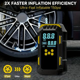 Heavy-Duty Car Jump Starter with 150PSI Air Compressor - Overload-Protected Emergency Power Bank, Suitable for Cars, SUVs