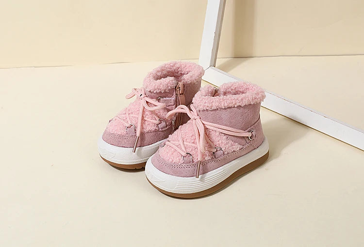 DIMI New Autumn/Winter Baby Boots Warm Plush Rubber Sole Toddler Kids Sneakers Infant Shoes Fashion Little Boys Girls Boots