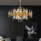 Modern restaurant luxurious smart crystal chandelier Gold round Living room interior decoration salon restaurant chandelier