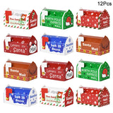 6/24pcs Christmas Mailbox Shape Candy Gift Box Kids Xmas Cookie Snack Packing Box Bag 2024 Navidad Noel Home Decor 2025 New Year