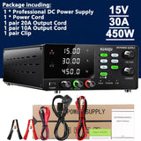 15V 30V 60V DC Power Supply Variable High Power Bench Power Supply for Fast Recharge, Equivalent to adding a BMS to your battery