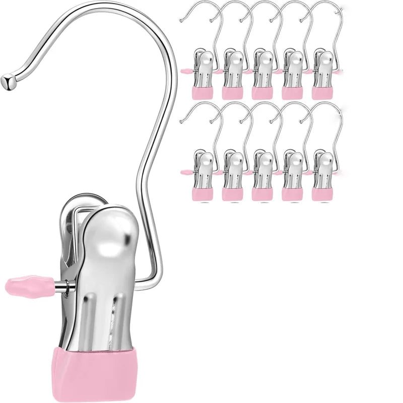 Hangers Clips Stainless Steel Laundry Hooks Hanging Clothes Pins Clip Hangers Boot Shoes Clothes Pins