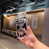 500/750/1000ML Milk Bottle Water Box Square Coffee Juice Tea Cup Transparent Milk Storage For Outdoor Sports Camping Gym