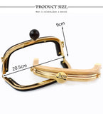 1Pc 20.5cm Wood Purse Frame Wooden Bead Bag Handles Metal Screws Wallet Closure Clip Kiss Clasp DIY Handmade Bags Accessories