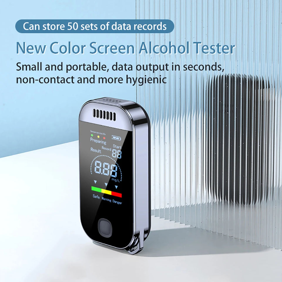 Portable Alcohol Tester Digital Breath Alcohol Tester Professional Breathalyzer With LCD Display USB Rechargeable