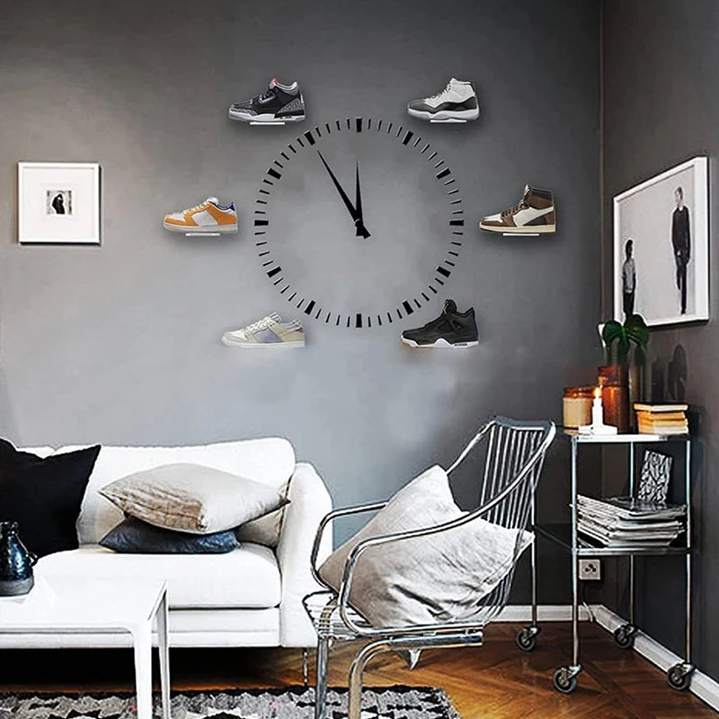 6Pcs Clear Floating Sneaker Shelves Wall Mounted Shoe Display Stand Transparent Shoe Racks For Bedroom Living Room