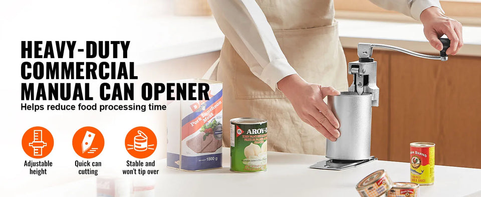 SucceBuy Manual Can Opener Commercial Table Opener with Base Heavy Duty Can Opener Adjustable Height Opener For Cans