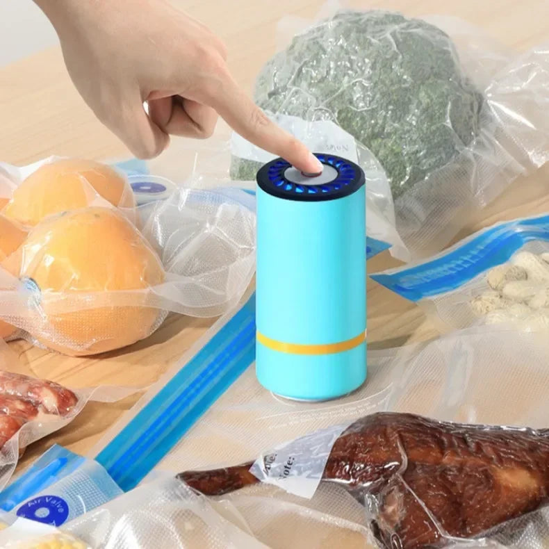 Electric Air Pump for Vacuum Bags Portable USB Mini Vacuum Sealer Rechargeable Food Vacuum Packaging Sealing Machine for Home