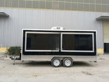 Customized Factory Price Mobile Street Food Truck Fully Equipment Food Trailer Square Hamburgers Pizza Bbq Fast Food Trailer For