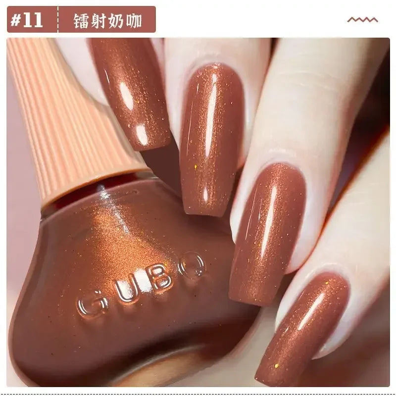 New Oily Gel Nail Polish Glitter Sparking Autumn Winter Milk Coffee Color Varnish No Bake Quick Dry Nail Art Salon Nail Polish