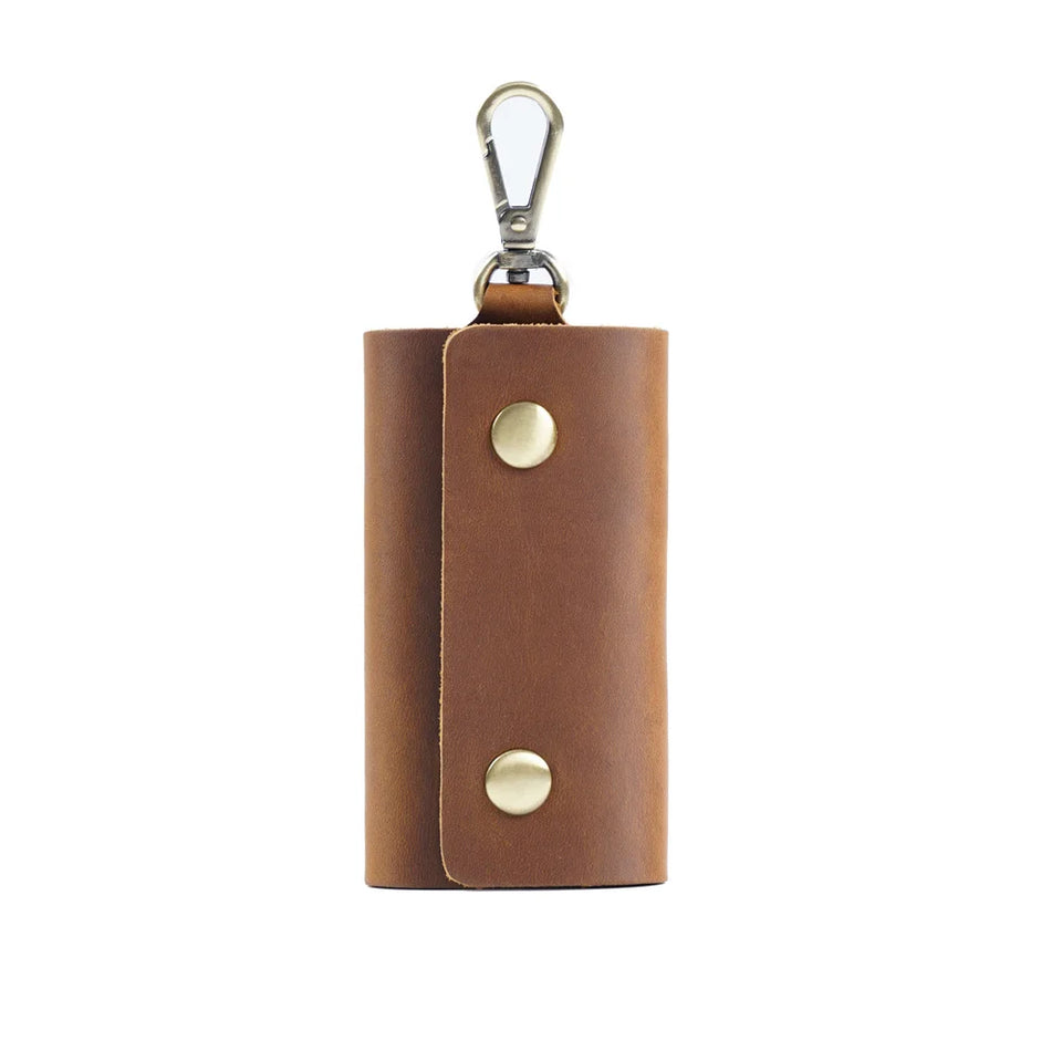 100 % Genuine leather   Multi-function Key Bag High Quality Crazy Horse leather Key Pouch Unisex Leather Business Gift