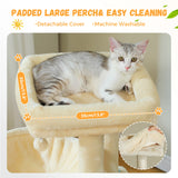 Large Cat Tree for Indoor Cats, Multi-Level Cat Tower with Sisal Scratching Post, 2 Spacious Condo, Cat Scratching Pad, Cat Toys