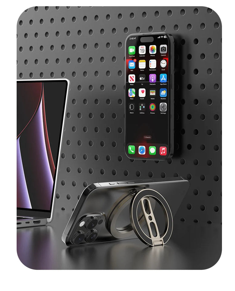 Double Sided Magnetic Phone Ring Holder Kickstand Magnet Grip for MagSafe For iPhone 16 15 14 Android Gym Car Holder Phone Stand