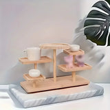 Solid Wood Stall Display Stand Creative Wood Jewelry Ornaments Display Table Ins Style Display Multi-layer Storage Rack
