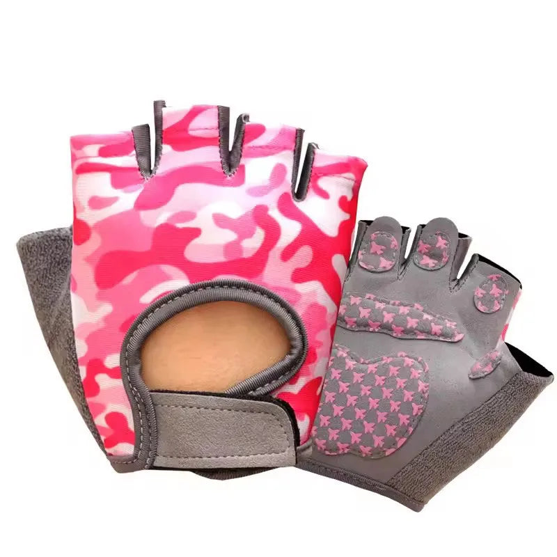 Spring and Summer Breathable Children's Half Finger Cycling Gloves Outdoor Sports Anti Slip and Wear-resistant Protective Gloves