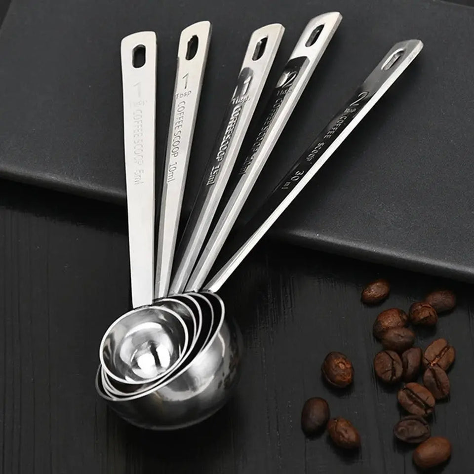 High-quality Stainless Steel Measuring Spoon Blending Thicken Coffee Scoop 5/10/15/20/30ML Powder Spoon Coffee