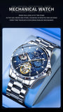 OLEVS 6689 Original Brand Men's Watches Starry Sky Disk Waterproof Luminous Automatic Mechanical Wristwatch Moon Phase Man Watch