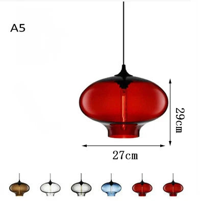 Modern Restaurant Chandelier Light Blown Colorful Glass  Lampshade Glass Ceiling Hanging Lamps Living Room Coffee Room Office