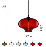 Modern Restaurant Chandelier Light Blown Colorful Glass  Lampshade Glass Ceiling Hanging Lamps Living Room Coffee Room Office