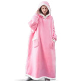 2025 Super Long Flannel Blanket with Sleeves Winter Hoodies Sweatshirt Women Men Pullover Fleece Giant TV Blanket Oversized New