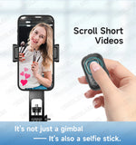 Tripod for Mobile Phone 360°Auto-Rotation Shooting C17 Quadrapod Selfie Stick Phone Stand AI Face Following, with Remote Control