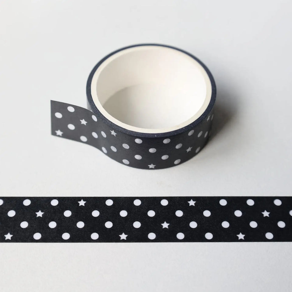 1.5cm x 3m Korean Sweet Cool Washi Tape Star Glasses Leopard Print Polka Dot DIY Journal Collage Decorative Tape Roll